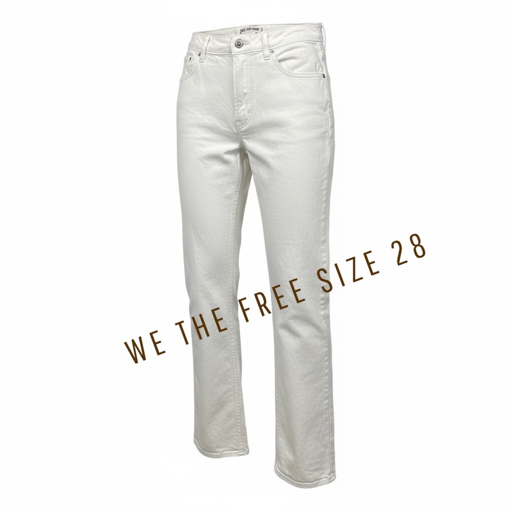 We The Free‎ Pacifica High Rise Slim Straight Jeans Women's 28 White Cream Denim